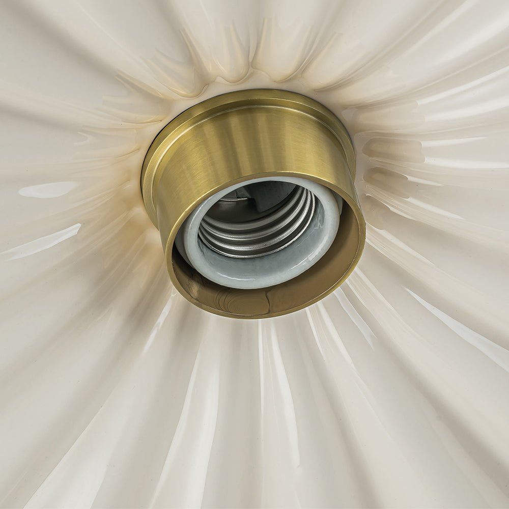 Modern Ruffled Pleated Semi - Flush Mount Ceiling Light - LightfixturesUAE