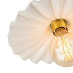 Modern Ruffled Pleated Semi - Flush Mount Ceiling Light - LightfixturesUAE