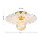 Modern Ruffled Pleated Semi - Flush Mount Ceiling Light - LightfixturesUAE