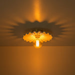 Modern Ruffled Pleated Semi - Flush Mount Ceiling Light - LightfixturesUAE