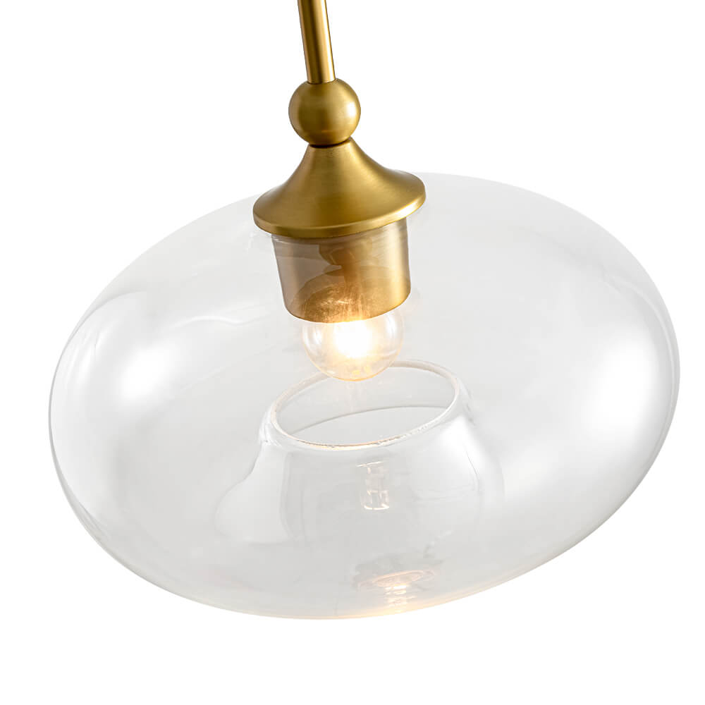 Modern Single - Light Clear Glass Semi - Flush Mount - LightfixturesUAE