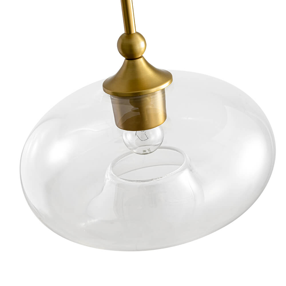 Modern Single - Light Clear Glass Semi - Flush Mount - LightfixturesUAE