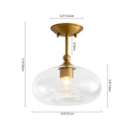 Modern Single - Light Clear Glass Semi - Flush Mount - LightfixturesUAE