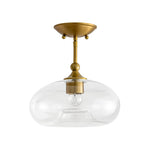 Modern Single - Light Clear Glass Semi - Flush Mount - LightfixturesUAE