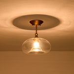 Modern Single - Light Clear Glass Semi - Flush Mount - LightfixturesUAE