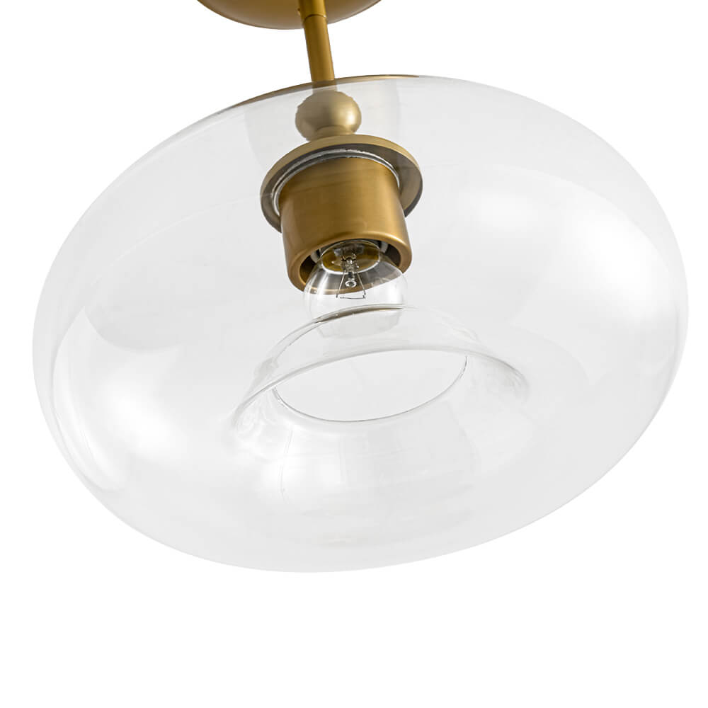 Modern Single - Light Clear Glass Semi - Flush Mount - LightfixturesUAE