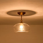 Modern Single - Light Clear Glass Semi - Flush Mount - LightfixturesUAE