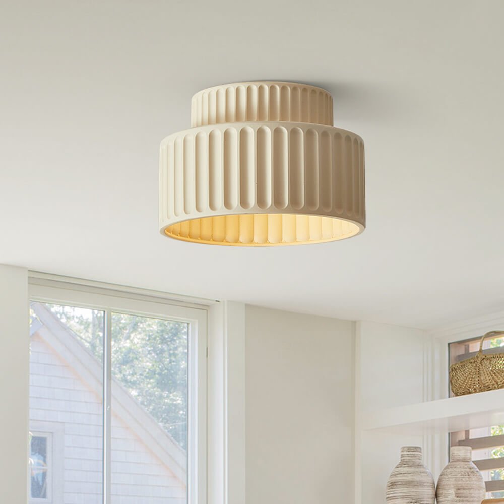 Modern Single Light Resin Flush Mount Ceiling Light - LightfixturesUAE