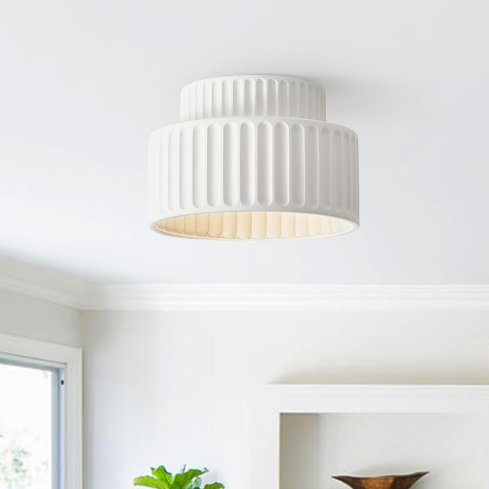 Modern Single Light Resin Flush Mount Ceiling Light - LightfixturesUAE