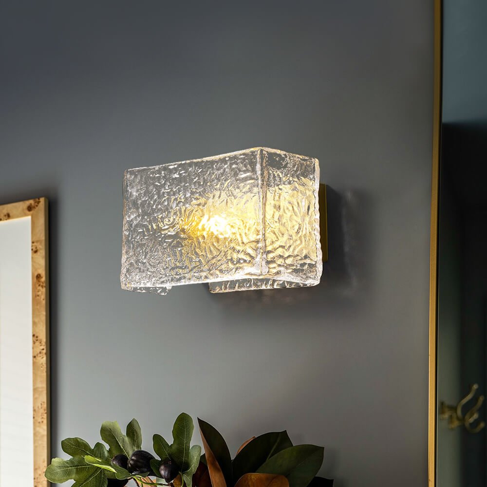 Modern Single Light Ripple Glass Wall Light - LightfixturesUAE