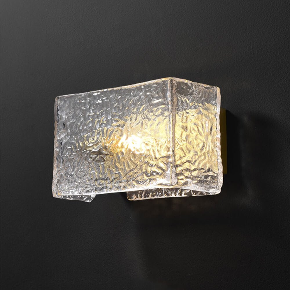 Modern Single Light Ripple Glass Wall Light - LightfixturesUAE