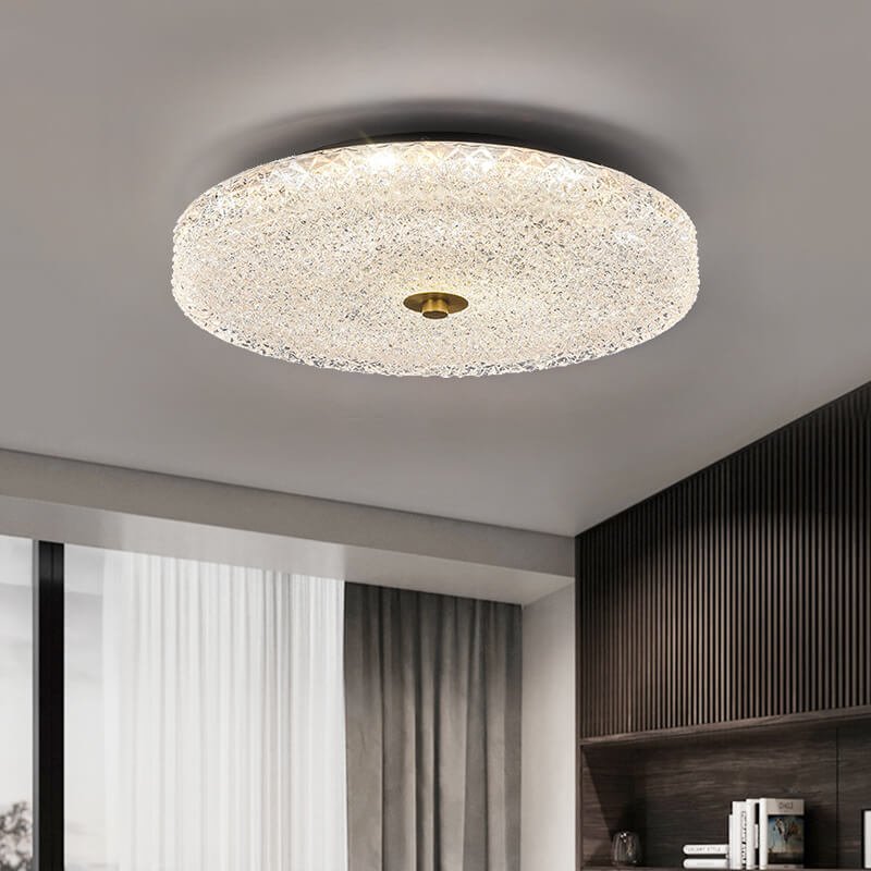 Modern Sparkle Glass Three - color LED Flush Mount Ceiling Light - LightfixturesUAE