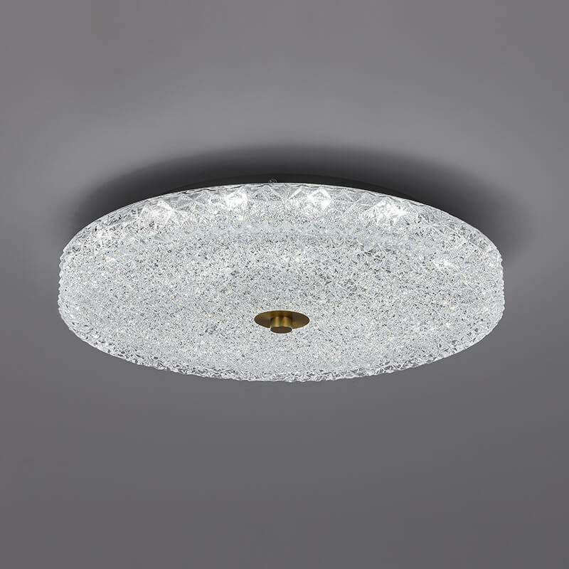 Modern Sparkle Glass Three - color LED Flush Mount Ceiling Light - LightfixturesUAE