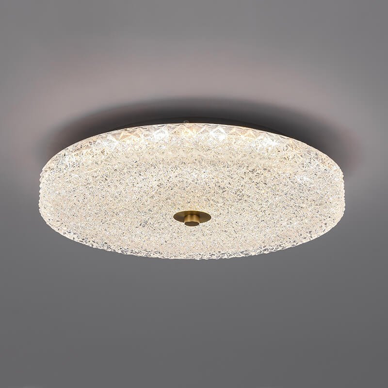 Modern Sparkle Glass Three - color LED Flush Mount Ceiling Light - LightfixturesUAE