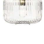 Modern Vintage Stripe Clear Glass Lantern - Shaped Single Pendant Light - LightfixturesUAE