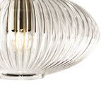 Modern Vintage Stripe Clear Glass Lantern - Shaped Single Pendant Light - LightfixturesUAE