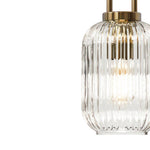 Modern Vintage Stripe Clear Glass Lantern - Shaped Single Pendant Light - LightfixturesUAE