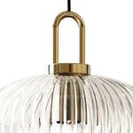 Modern Vintage Stripe Clear Glass Lantern - Shaped Single Pendant Light - LightfixturesUAE