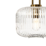 Modern Vintage Stripe Clear Glass Lantern - Shaped Single Pendant Light - LightfixturesUAE