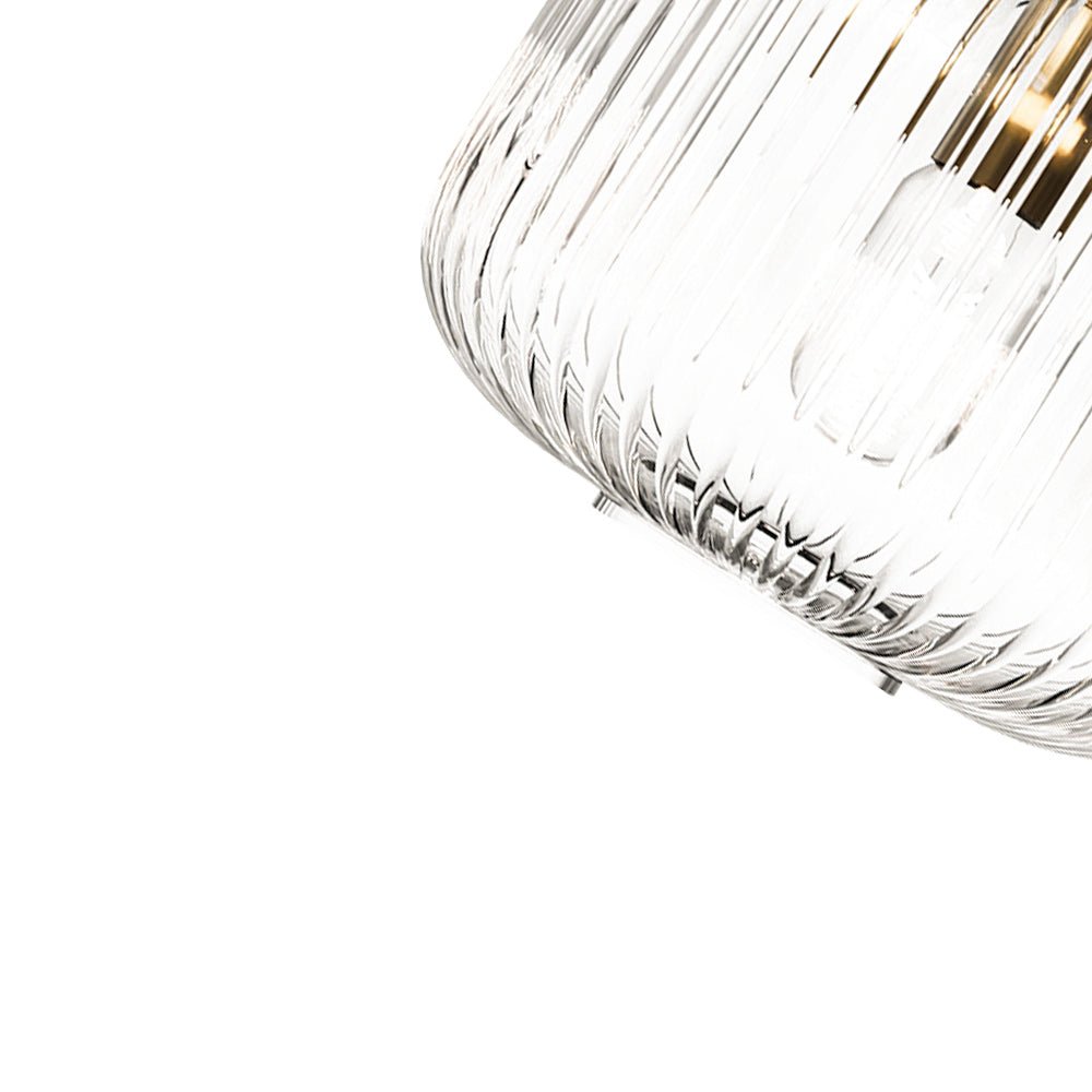 Modern Vintage Stripe Clear Glass Lantern - Shaped Single Pendant Light - LightfixturesUAE