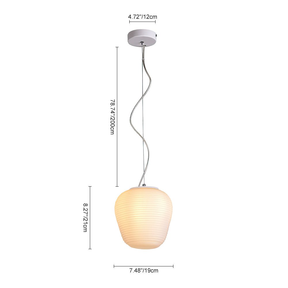Modern White 1 Light Glass Pendant Light - LightfixturesUAE