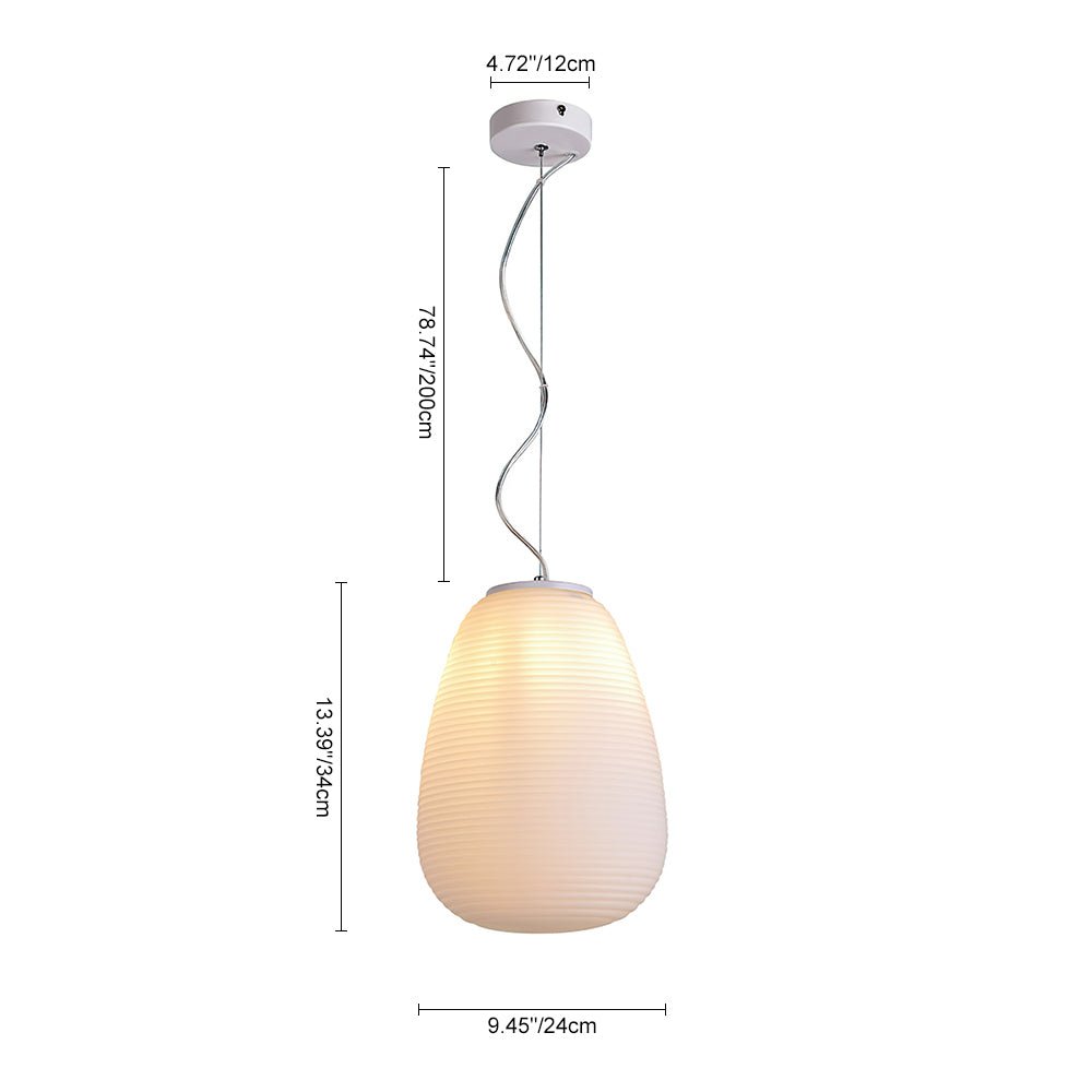 Modern White 1 Light Glass Pendant Light - LightfixturesUAE