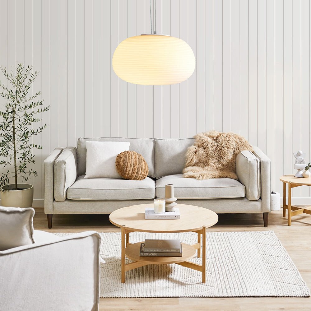 Modern White 1 Light Glass Pendant Light - LightfixturesUAE