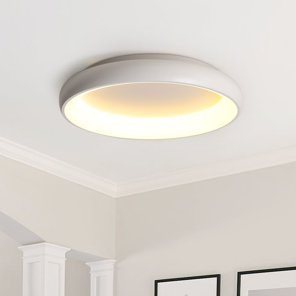 Modern White Round LED Flush Mount Ceiling Light - LightfixturesUAE