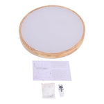 Modern Wooden Round LED Dimmable Flush Mount Ceiling Light - LightfixturesUAE