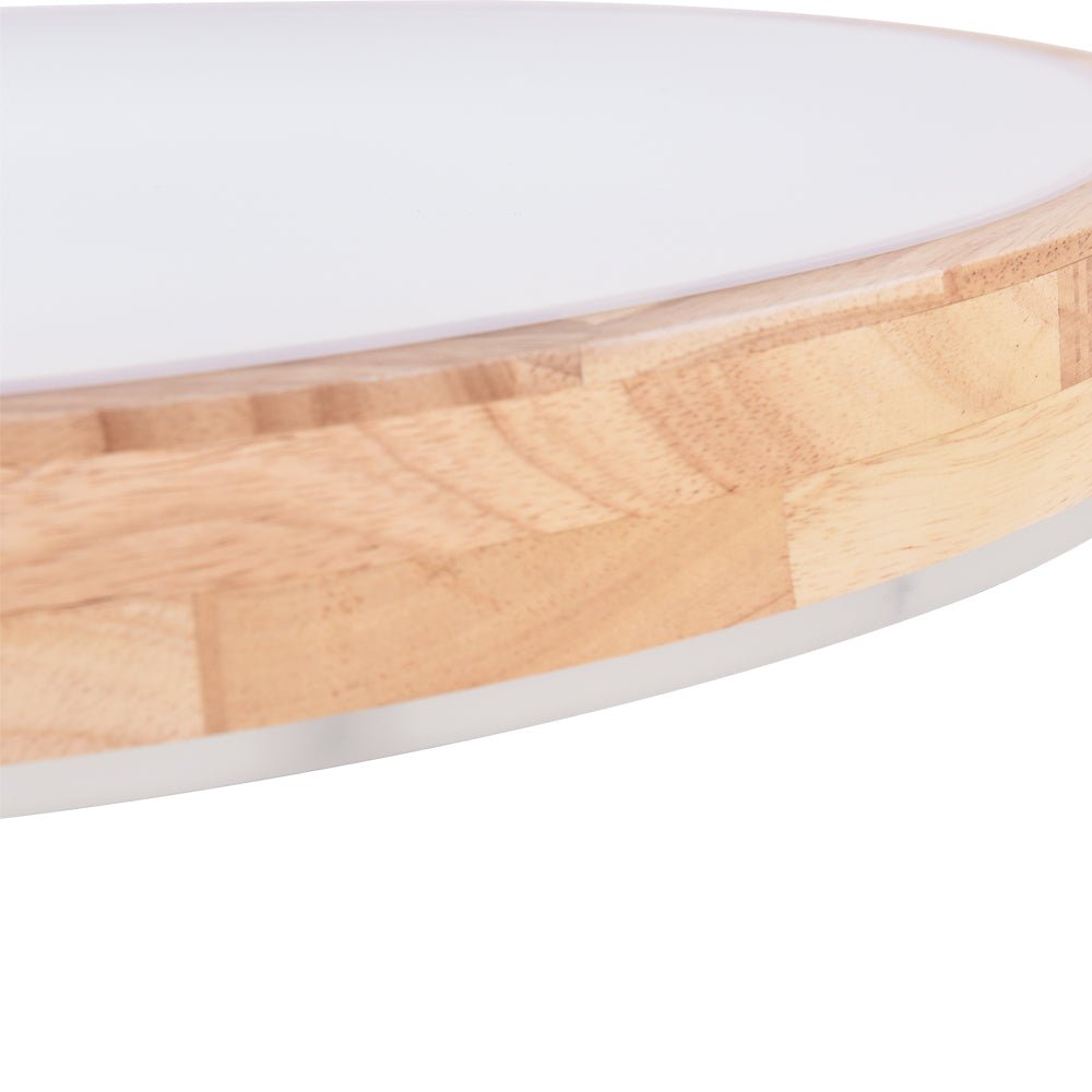 Modern Wooden Round LED Dimmable Flush Mount Ceiling Light - LightfixturesUAE