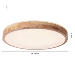 Modern Wooden Round LED Dimmable Flush Mount Ceiling Light - LightfixturesUAE