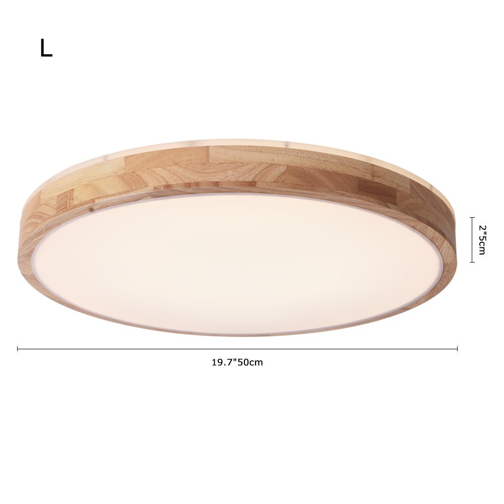 Modern Wooden Round LED Dimmable Flush Mount Ceiling Light - LightfixturesUAE