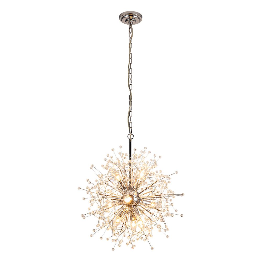 Natural Style 9 - Light Dandelion Firework Sputnik Crystal Glass Chandelier - LightfixturesUAE