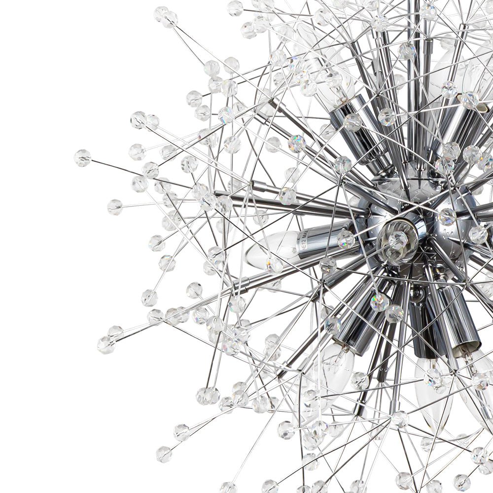 Natural Style 9 - Light Dandelion Firework Sputnik Crystal Glass Chandelier - LightfixturesUAE