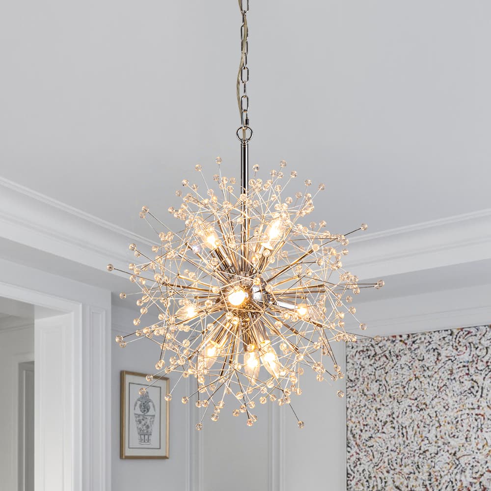Natural Style 9 - Light Dandelion Firework Sputnik Crystal Glass Chandelier - LightfixturesUAE