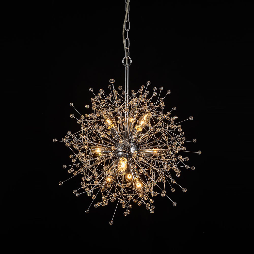 Natural Style 9 - Light Dandelion Firework Sputnik Crystal Glass Chandelier - LightfixturesUAE
