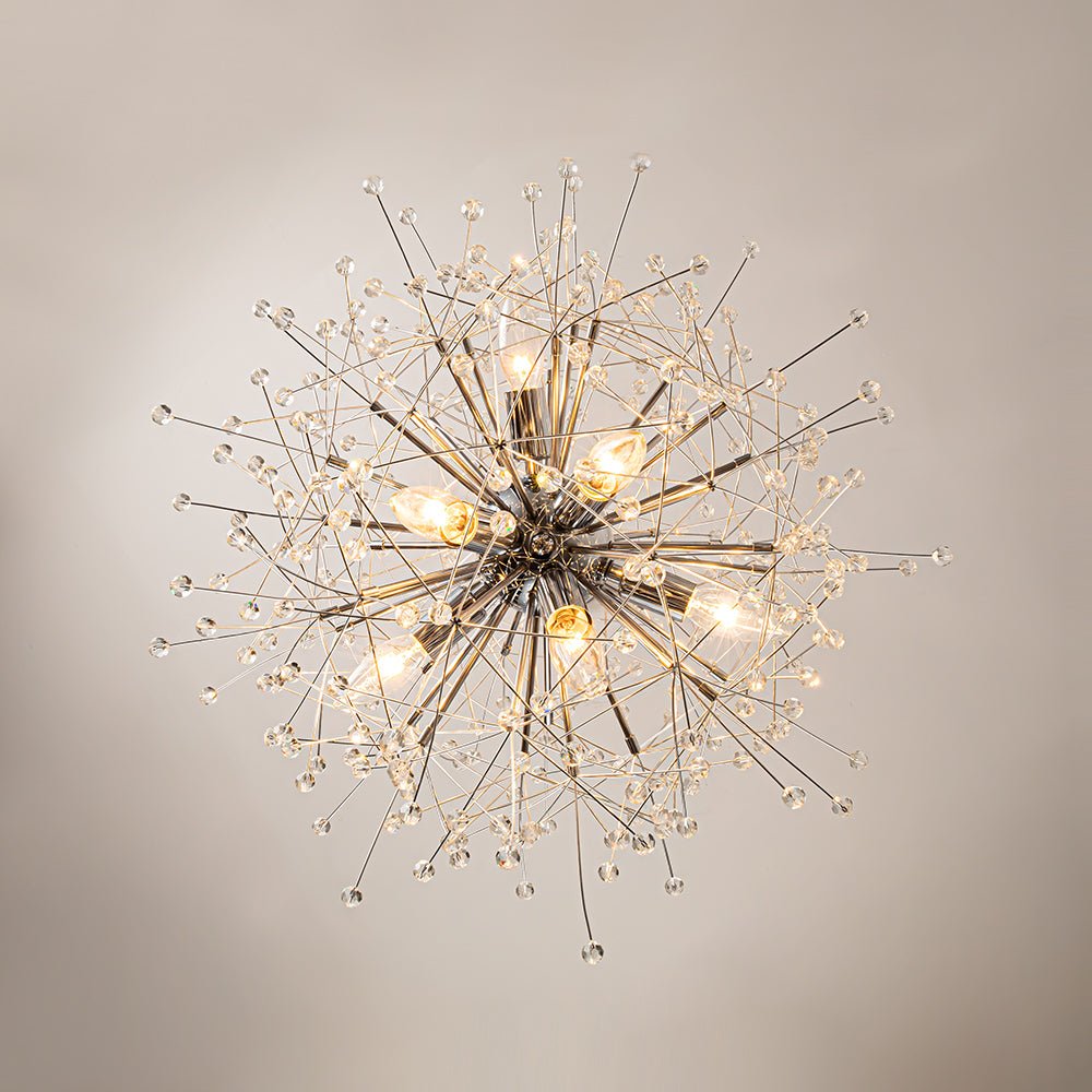Natural Style 9 - Light Dandelion Firework Sputnik Crystal Glass Chandelier - LightfixturesUAE