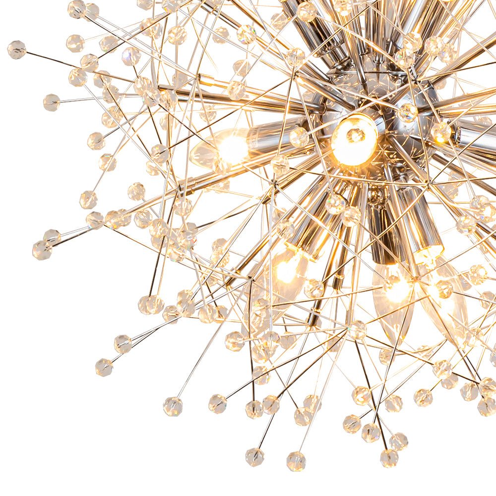 Natural Style 9 - Light Dandelion Firework Sputnik Crystal Glass Chandelier - LightfixturesUAE