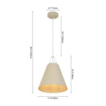 Nordic Cream Style Khaki Conical Single Pendant Light - LightfixturesUAE
