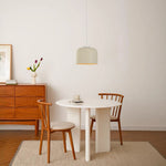 Nordic Cream Style Khaki Drum Single Pendant Light - LightfixturesUAE