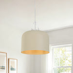 Nordic Cream Style Khaki Drum Single Pendant Light - LightfixturesUAE