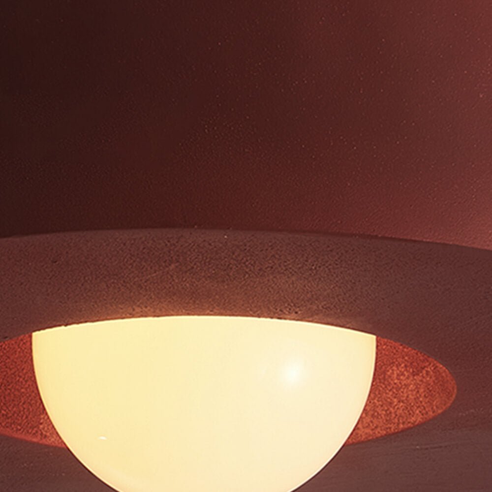 Nordic Geometric Flush Mount Cylindrical Ceramic Ceiling Light - LightfixturesUAE