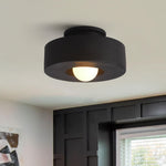 Nordic Geometric Flush Mount Cylindrical Ceramic Ceiling Light - LightfixturesUAE