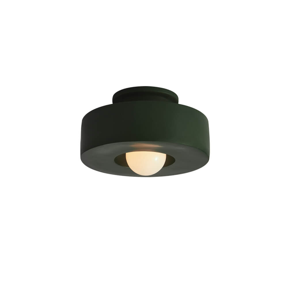 Nordic Geometric Flush Mount Cylindrical Ceramic Ceiling Light - LightfixturesUAE