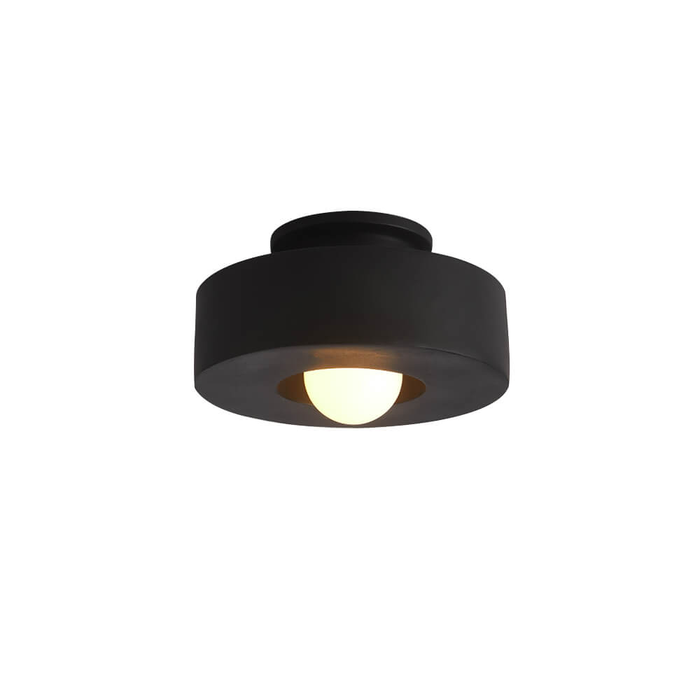 Nordic Geometric Flush Mount Cylindrical Ceramic Ceiling Light - LightfixturesUAE