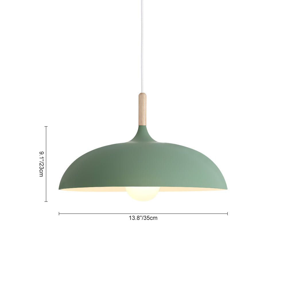 Nordic Minimalism 1 - Light Aluminum Wood Umbrella - Shaped Pendant Light - LightfixturesUAE