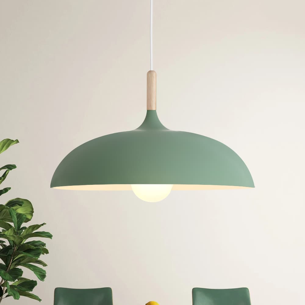 Nordic Minimalism 1 - Light Aluminum Wood Umbrella - Shaped Pendant Light - LightfixturesUAE