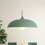 Nordic Minimalism 1 - Light Aluminum Wood Umbrella - Shaped Pendant Light - LightfixturesUAE