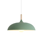 Nordic Minimalism 1 - Light Aluminum Wood Umbrella - Shaped Pendant Light - LightfixturesUAE