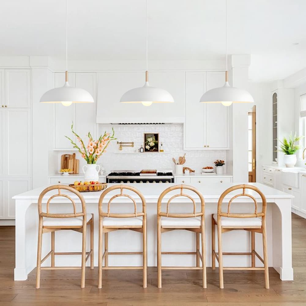 Nordic Minimalism 1 - Light Aluminum Wood Umbrella - Shaped Pendant Light - LightfixturesUAE